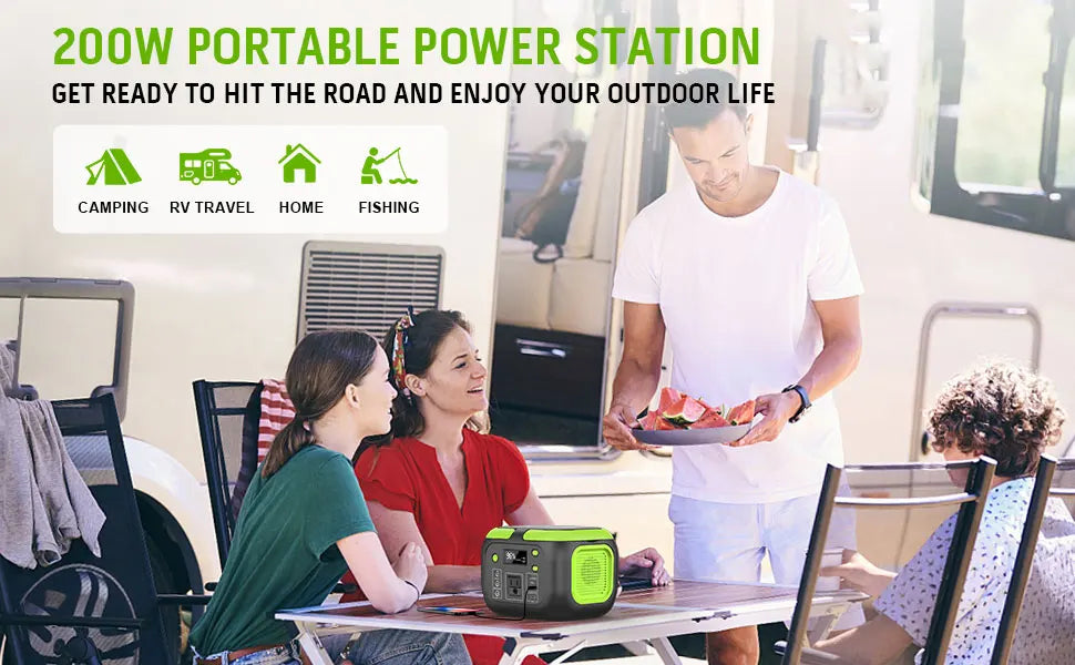 Estación de energÃa portátil de 200W, generador Solar de 155Wh, banco de energÃa de 42000mAh con salida de CA de 110V, CC, USB QC3.0 para acampar al aire libre RV