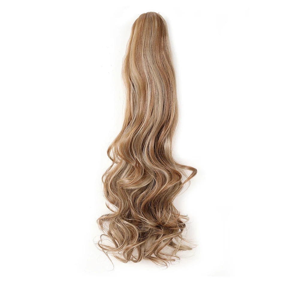 Extensión de cola de caballo, pinza sintética en postizo, extensiones de cabello de cola de caballo onduladas y rizadas, peluca larga de cola de caballo para mujer