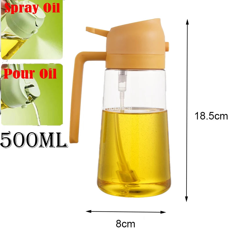 Spray 2 en 1 para botella dispensadora de aceite de oliva, diseño de mango cómodo para barbacoa, sartén de aire, horno, Camping