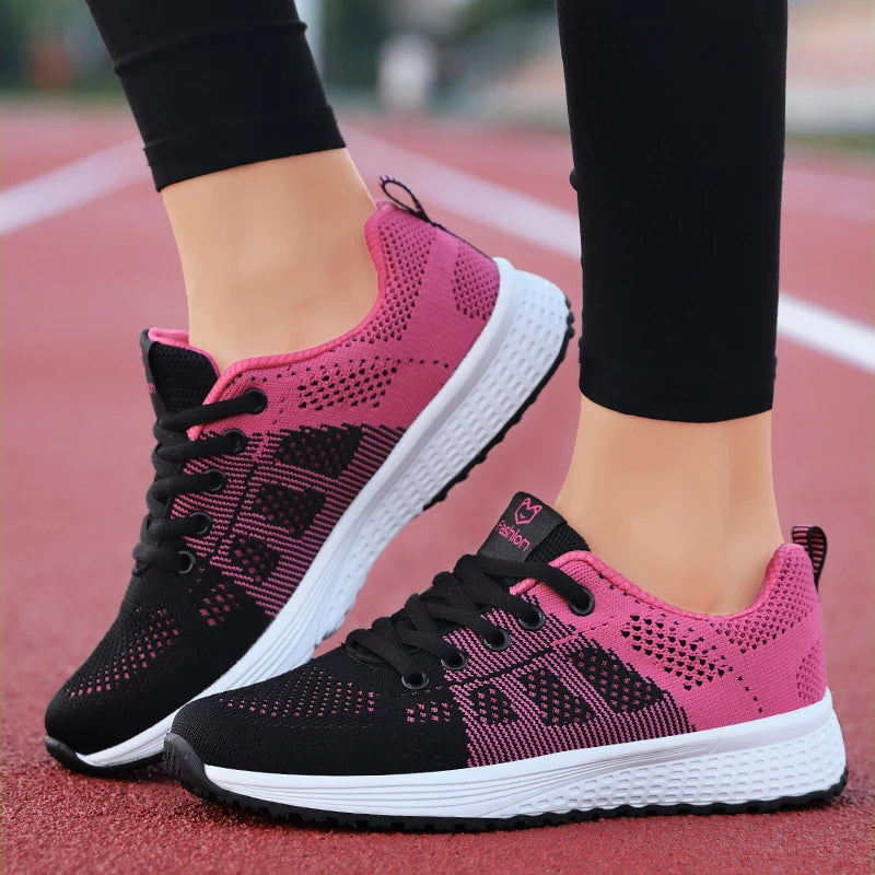 2024 zapatos deportivos para mujer, zapatillas de plataforma a la moda, zapatos planos para correr para primavera e invierno para mujer