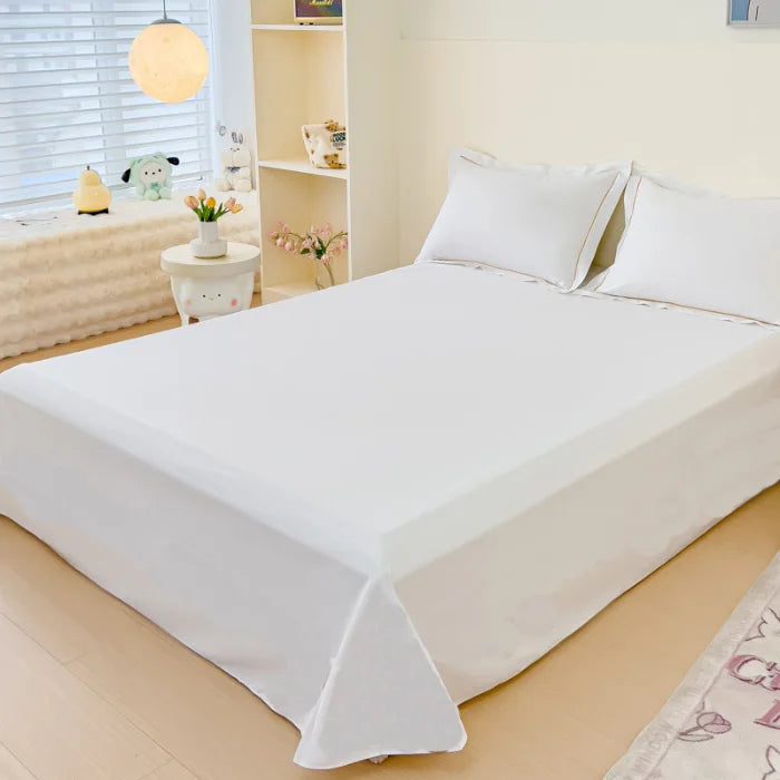 Sábana plana de algodón egipcio, sábanas superiores 100% de algodón de 400TC, ropa de cama suave de lujo, para cama doble Queen King, 1 ud.