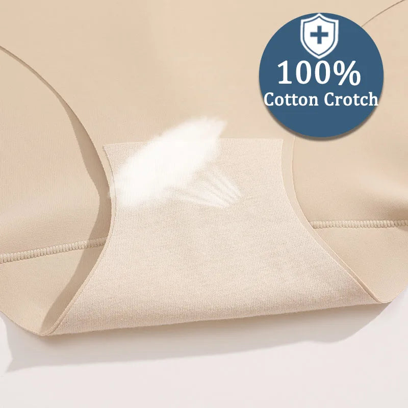 FINETOO, 1 unidad, 2024, nueva ropa interior ajustada de cintura alta para el vientre, ropa interior de seda helada para mujer, pantalones ajustados posparto finos sin costuras con forma de vientre
