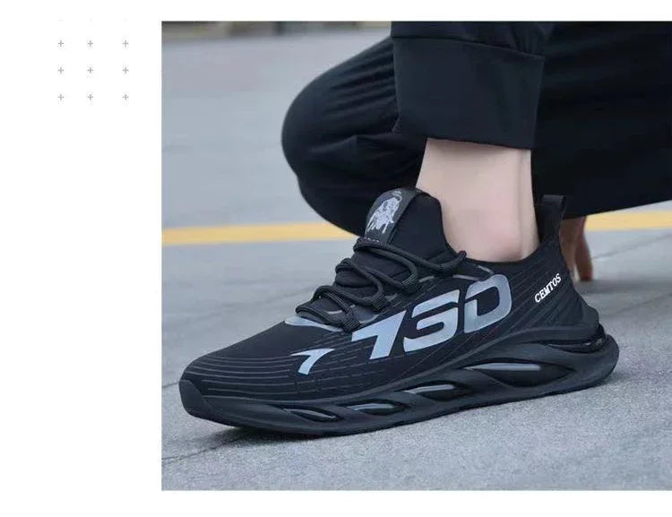 Zapatos deportivos informales de malla ligera para hombre, zapatillas transpirables de verano para correr, suela suave a la moda, cómodas zapatillas antideslizantes para hombre