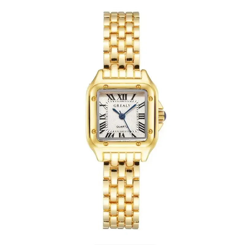 Relojes de lujo para mujer, relojes de pulsera cuadrados de cuarzo de marca clásica para mujer, correa de aleación, reloj de pulsera de negocios para mujer