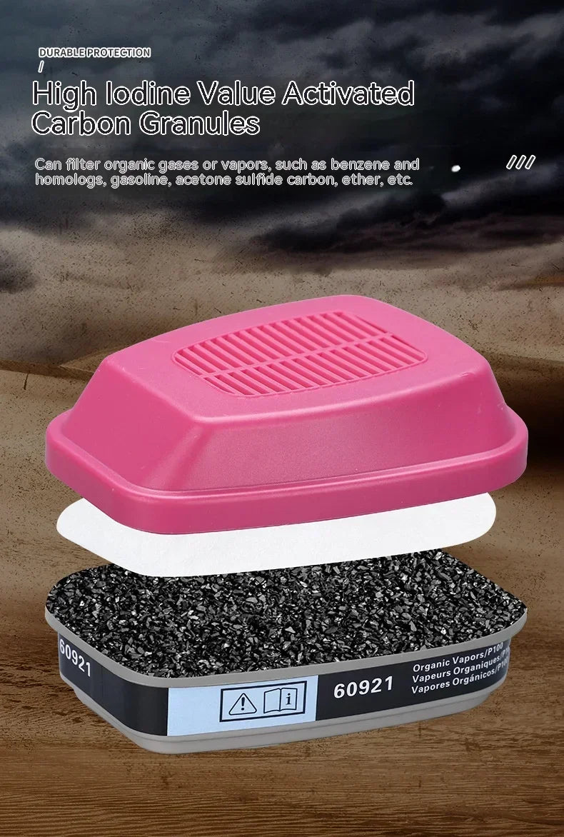 Accesorios de caja de filtro de máscara de gas 60926, 60923, 60921 - Cartucho/filtro multigas/vapor con protección P100 para vapores orgánicos