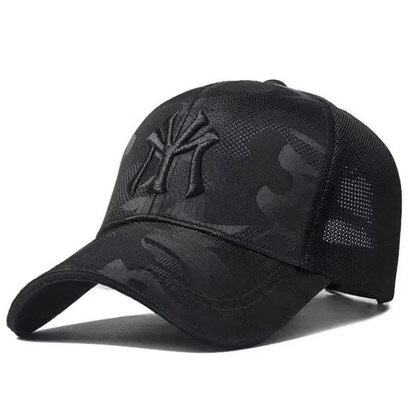 Sombreros de béisbol de camuflaje con bordado de letras a la moda, sombreros casuales ajustables para exteriores para primavera y otoño, sombrero protector solar