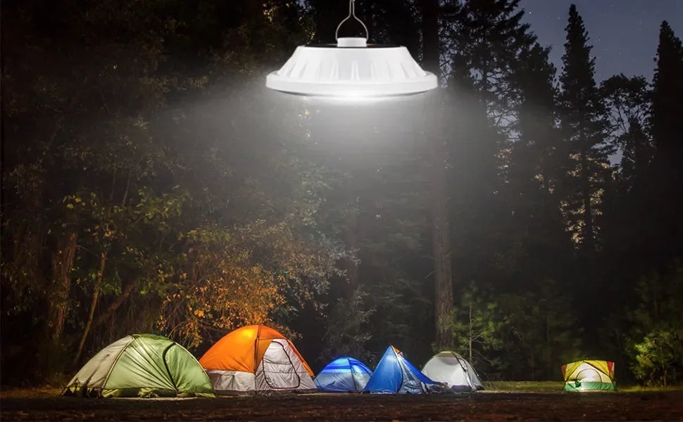 Potente linterna LED para acampar, luz portátil para tienda con carga Solar, lámpara LED recargable de emergencia de 8000mAh para exteriores, 2025
