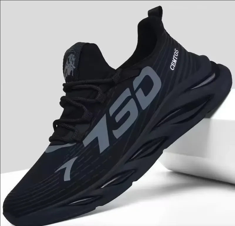 Zapatos deportivos informales de malla ligera para hombre, zapatillas transpirables de verano para correr, suela suave a la moda, cómodas zapatillas antideslizantes para hombre