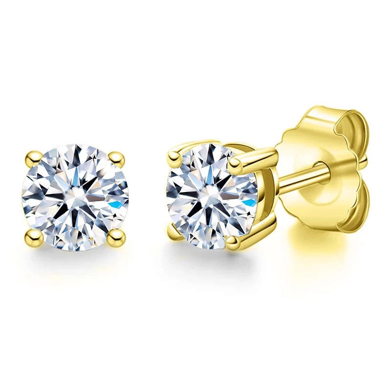 Plata de Ley 925 auténtica pendientes de circonita Ins CZ de 3mm, 4mm, 5mm, 6mm y 7mm para mujer, joyería fina chapada en oro de 18k, regalo para niñas