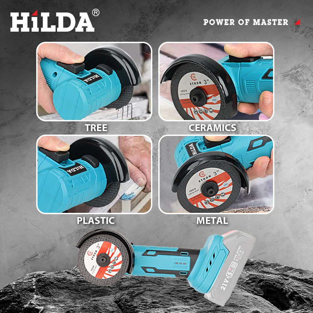 Mini amoladora angular recargable en miniatura HILDA de 12V con baterÃa, amoladora pulidora de hoja de corte para cortar diamante inalámbrico
