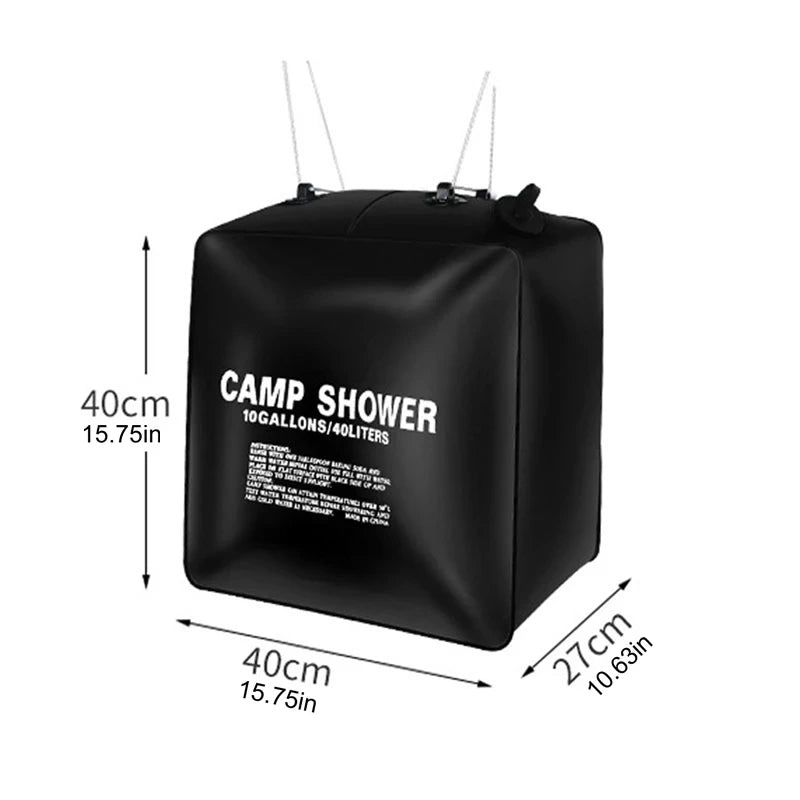Bolsa de agua 40L cabezal de ducha energía Solar calentamiento rápido Camping bolsa de ducha Camping pesca senderismo bolsa de almacenamiento de agua bolsa de baño