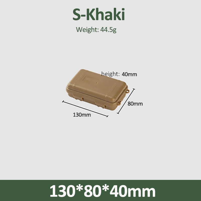Caja de supervivencia sellada impermeable de plástico para exteriores, contenedor para acampar, caja de almacenamiento de viaje al aire libre, bolsa de aparejos de pesca, tamaño S/L/XL