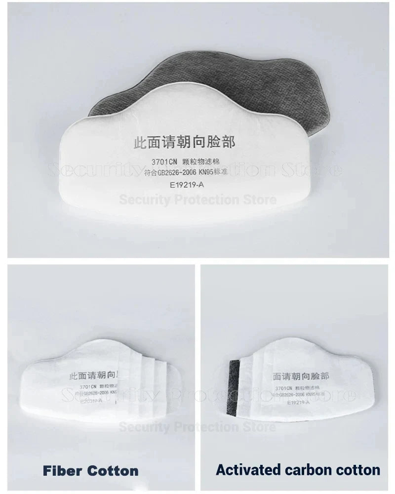 Mascarilla antipolvo de media cara 21 en 1, respirador a prueba de polvo, máscara de goma de seguridad para el trabajo, filtro de algodón para casa DIY, constructor de carpintero limpio Pol