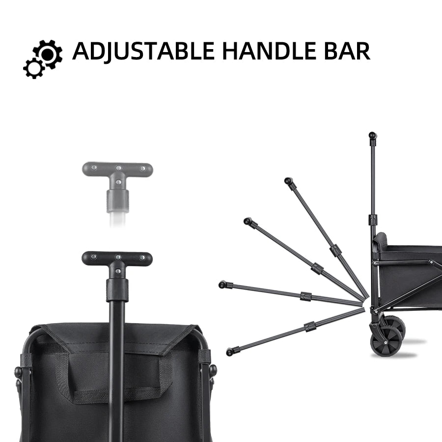 Carro plegable portátil para Picnic y acampada al aire libre, carrito utilitario plegable de alta resistencia, carrito utilitario plegable para compras y playa