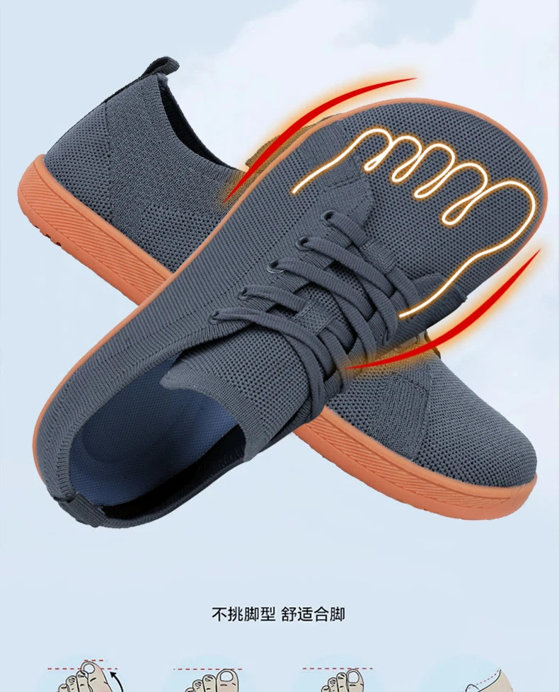 Zapatos descalzos con punta ancha para hombre y mujer, zapatillas minimalistas para caminar | Suela caÃda cero | Malla transpirable