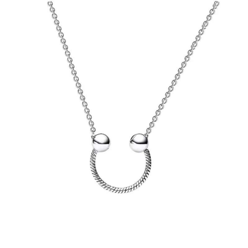 Nuevo original Plata de Ley 925 chapada brillante en forma de corazón collar pulsera mujer regalo de cumpleaños del Día de San Valentín joyería DIY