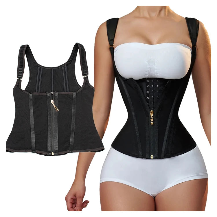 Faja de corsé colombiano para mujer, faja correctiva reductora de vientre, entrenador de cintura, carpeta de vientre adelgazante, ropa moldeadora de vaina plana