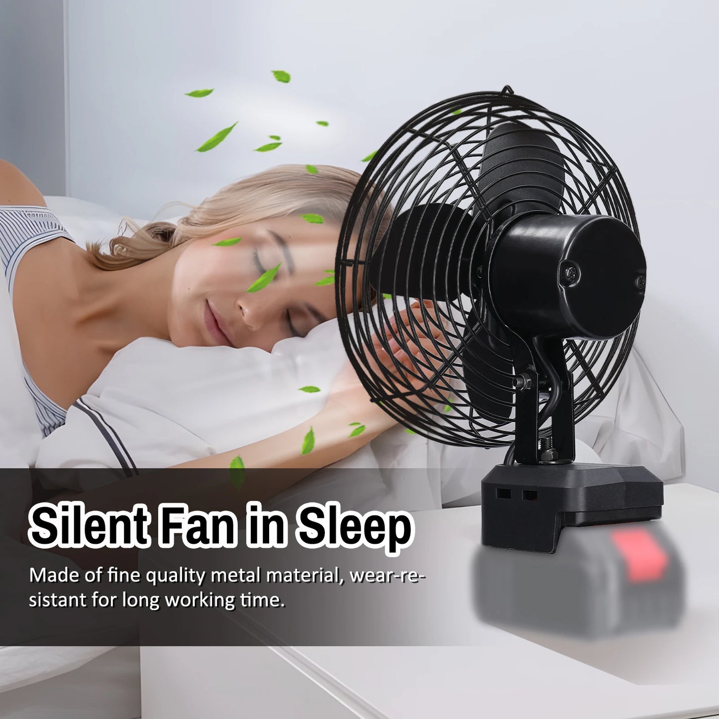 Ventilador de Camping portátil multifuncional para interiores y exteriores, ventilador de Metal inalámbrico, batería de litio, velocidad ajustable, para Picnic y Pesca