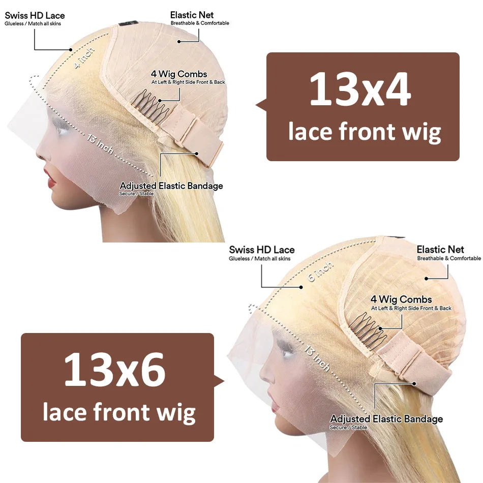 Peluca Frontal de encaje Hd 613, cabello humano rizado 13x6, 13x4, 13x6