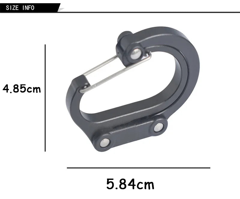 Mosquetón con Clip de engranaje híbrido multifuncional, gancho giratorio de 360 grados, hebilla fuerte, mochila de viaje para acampar, senderismo, dispositivo para exteriores
