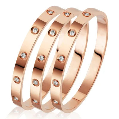 Pulseras de acero inoxidable en la mano, brazaletes de 6mm y 4mm para mujer, joyerÃa para mujer, regalos de diseñador de titanio con diamantes de imitación a la moda para mujer