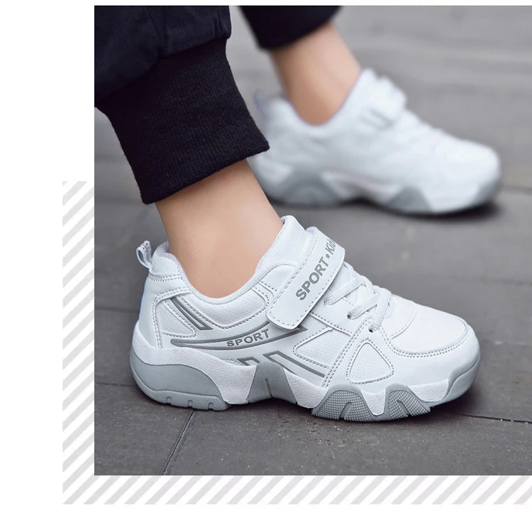 Zapatos blancos transpirables para caminar para niños, zapatillas informales de malla de verano para niños, tenis deportivos al aire libre antideslizantes