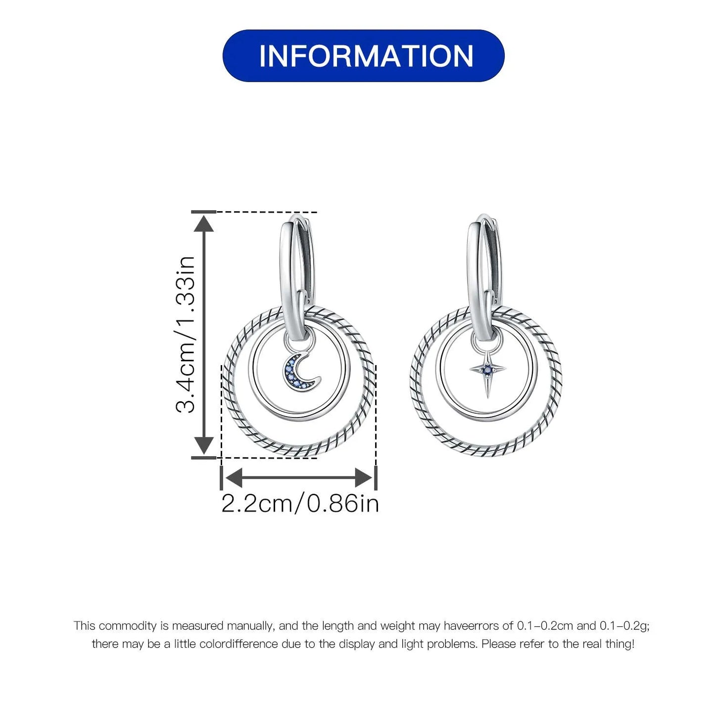 Orstarry-pendientes circulares de Plata de Ley 925 con forma de gota para mujer, aretes colgantes, joyería versátil para fiesta, regalos