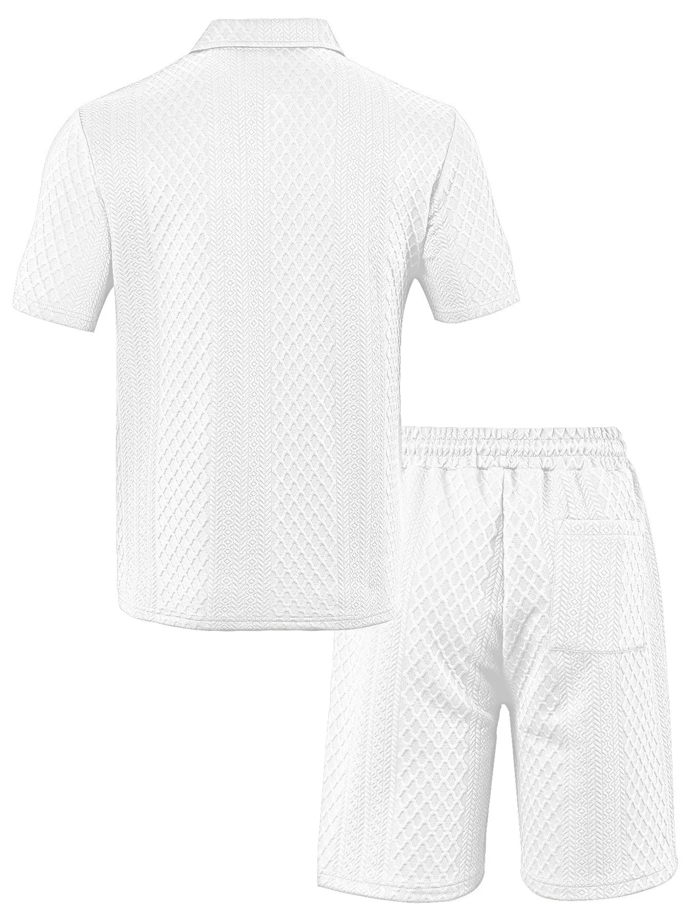 NOVEDAD DE VERANO 20225, Polo deportivo informal para hombre con solapa, camisa y pantalones cortos de manga corta para hombre, traje con textura Jacquard