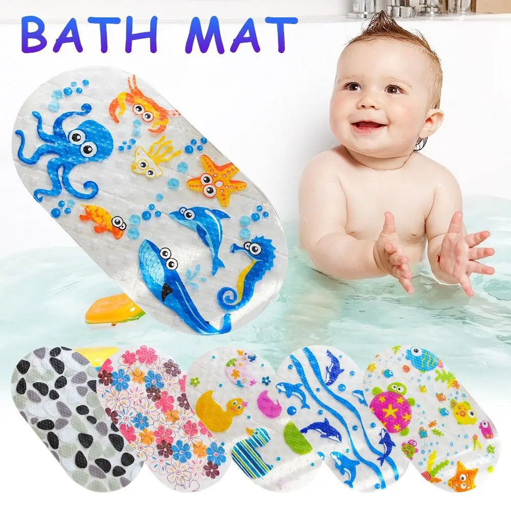 Alfombrilla de baño antideslizante de PVC con dibujos animados para niños, Alfombrilla de seguridad con ventosa para ducha, alfombrillas de bañera de masaje, almohadilla suave