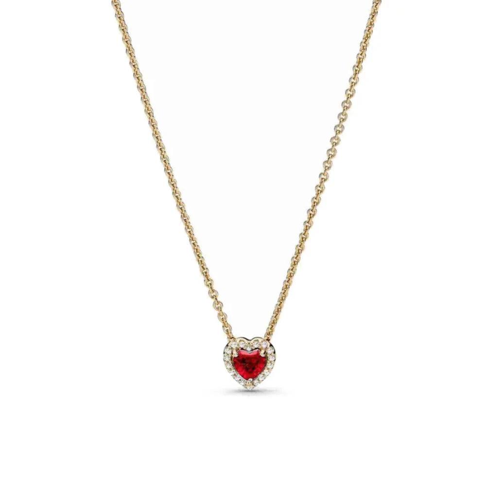Nuevo original Plata de Ley 925 chapada brillante en forma de corazón collar pulsera mujer regalo de cumpleaños del Día de San Valentín joyería DIY