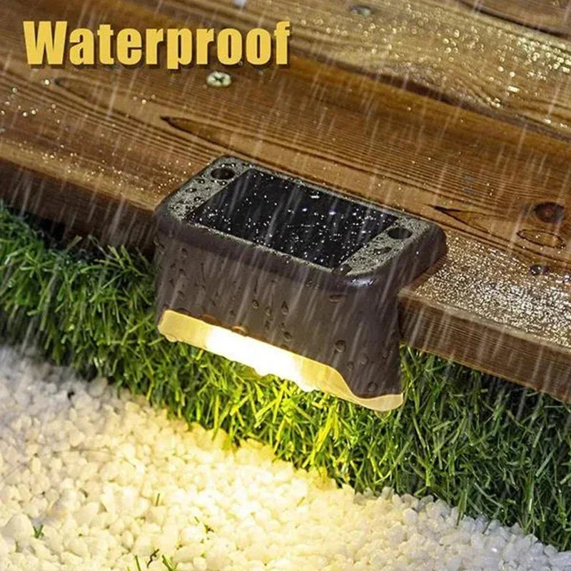 1/4/8/12/Uds luces LED solares luz de jardÃÂn al aire libre lámpara de cubierta luz Solar de escaleras lámpara de paso Solar impermeable decoración de jardÃÂn y Patio