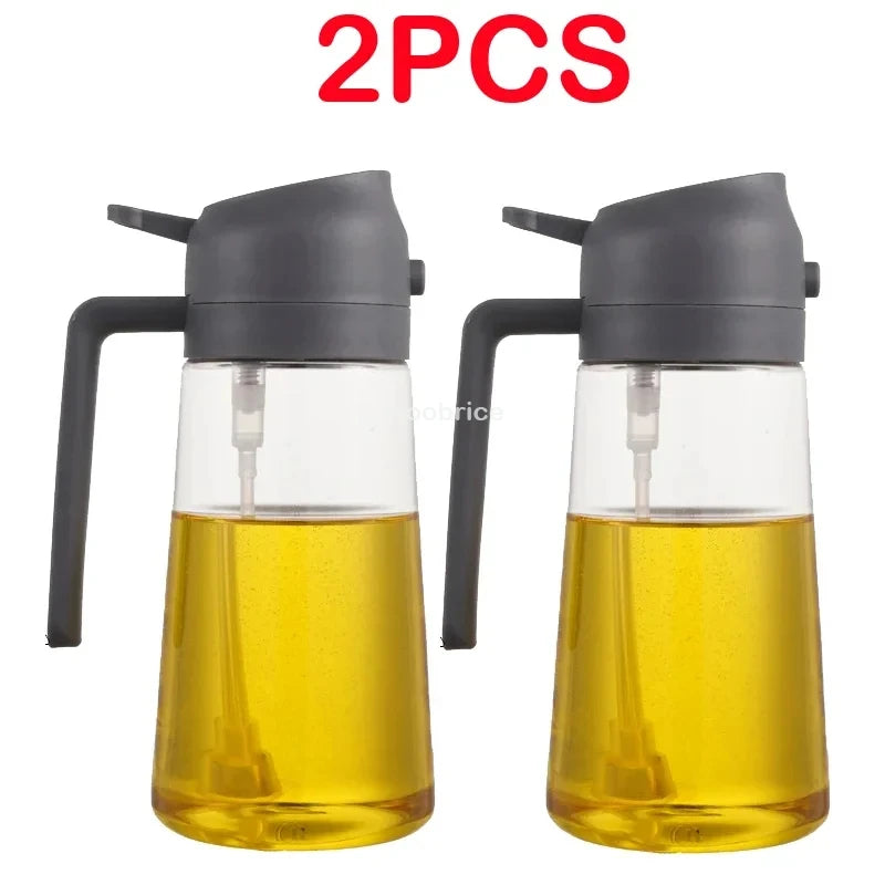 Spray 2 en 1 para botella dispensadora de aceite de oliva, diseño de mango cómodo para barbacoa, sartén de aire, horno, Camping