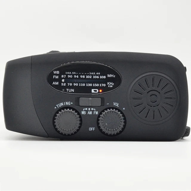Radio de emergencia para acampar al aire libre, manivela Solar, Dinamo, Radio FM/AM/NOAA, cargador de teléfono de 2000Mah, Banco de energía, linterna SOS