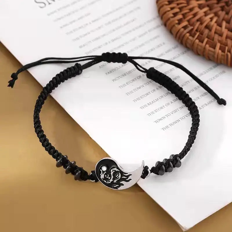 2025 figura de dragón de moda pulsera Yin Yang pareja pulseras ajustables novio novia joyerÃa de amistad del DÃa de San ValentÃn