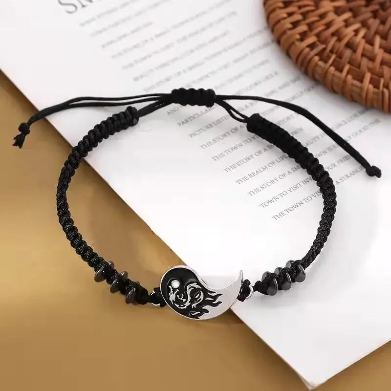 2025 figura de dragón de moda pulsera Yin Yang pareja pulseras ajustables novio novia joyerÃa de amistad del DÃa de San ValentÃn