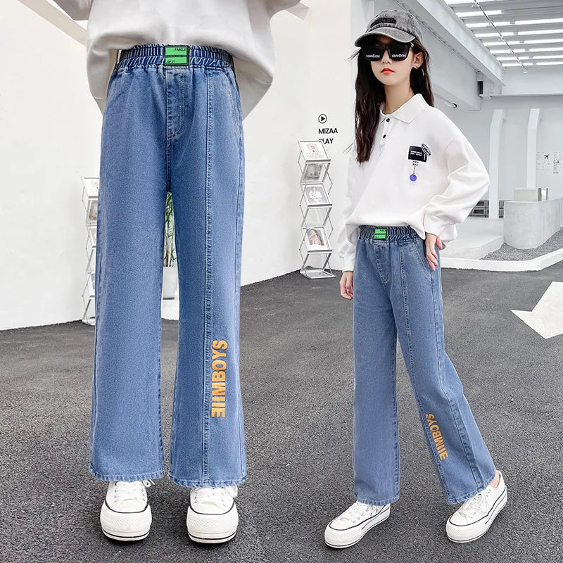 Pantalones de chándal para adolescentes, moda de otoño, ropa de calle informal, ropa de hadas de primavera para niños, pantalones para niñas, ropa para niños de pierna ancha