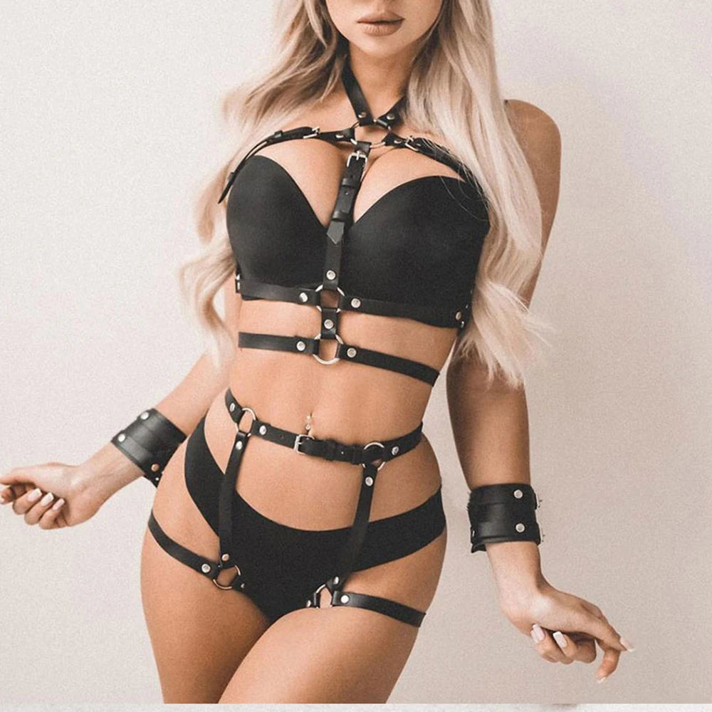 arnes mujer arnes mujer de cintura lenceria sexis para mujer body Conjunto de Arnés Bondage Bdsm, LencerÃa Erótica, Liga hasta el Muslo, Ropa Interior Sexy, Gótica, Cinturón de Espada, Medias de Ligas, Ideal para Mujer