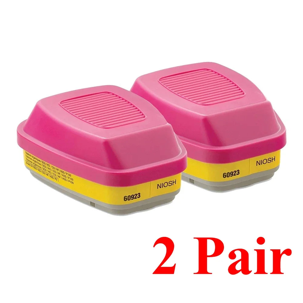 Accesorios de caja de filtro de máscara de gas 60926, 60923, 60921 - Cartucho/filtro multigas/vapor con protección P100 para vapores orgánicos