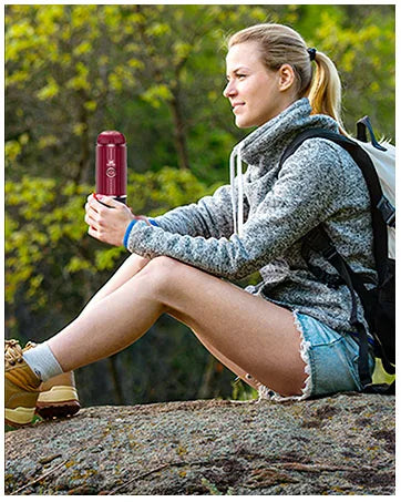 Cafetera Espresso portátil, cafetera eléctrica con autocalentamiento, alimentada por batería, presión de 19 Bar, cafetera con suelo