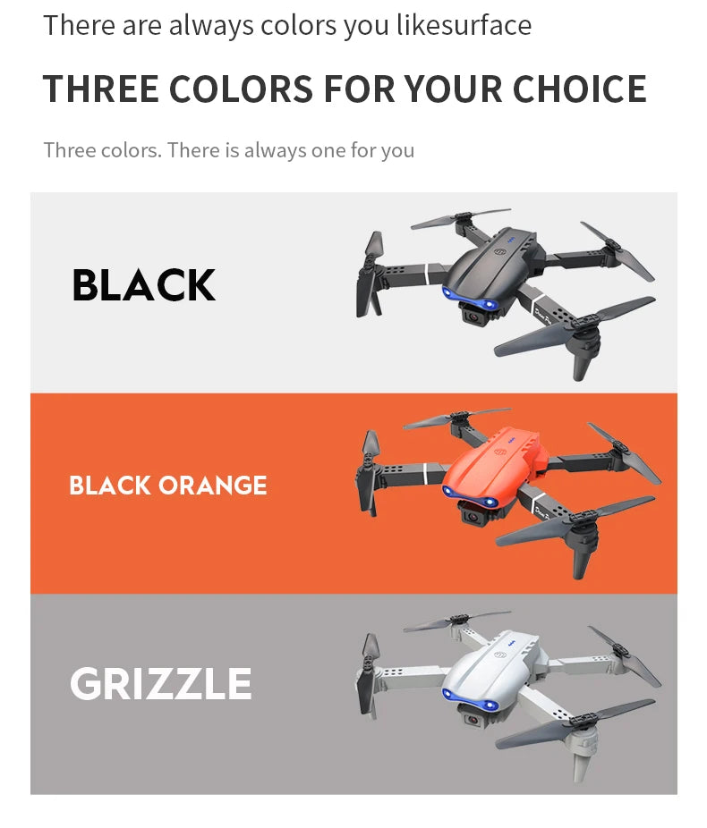 Nuevo Dron E99Pro RC 4K profesional con cámara HD gran angular de 1080P helicóptero plegable WIFI FPV altura mantener juguete de regalo
