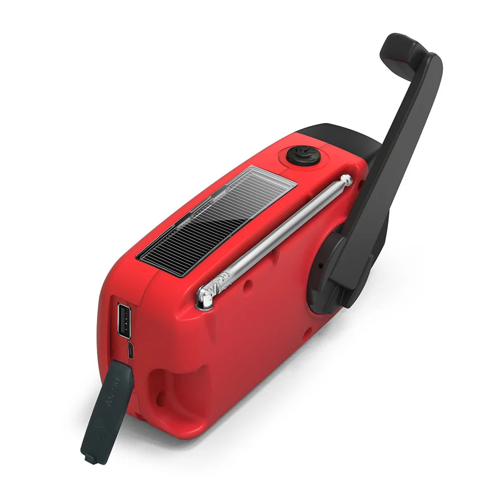 Radio de emergencia para acampar al aire libre, manivela Solar, Dinamo, Radio FM/AM/NOAA, cargador de teléfono de 2000Mah, Banco de energía, linterna SOS