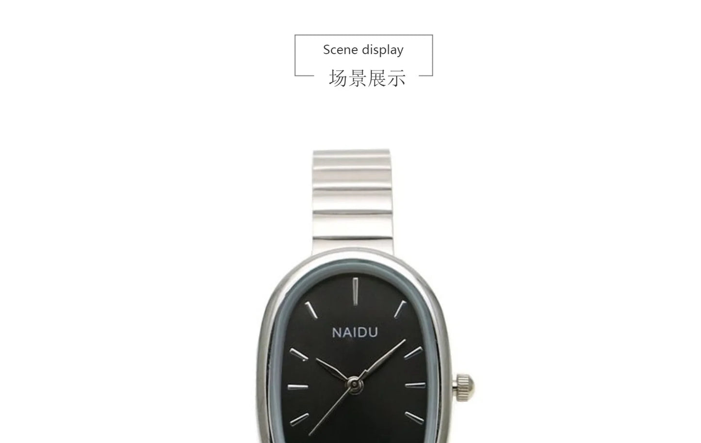 Reloj de cuarzo ovalado con esfera pequeña para mujer, correa de bambú de acero inoxidable, reloj de pulsera de regalo de lujo a la moda para estudiantes y niñas, envío directo