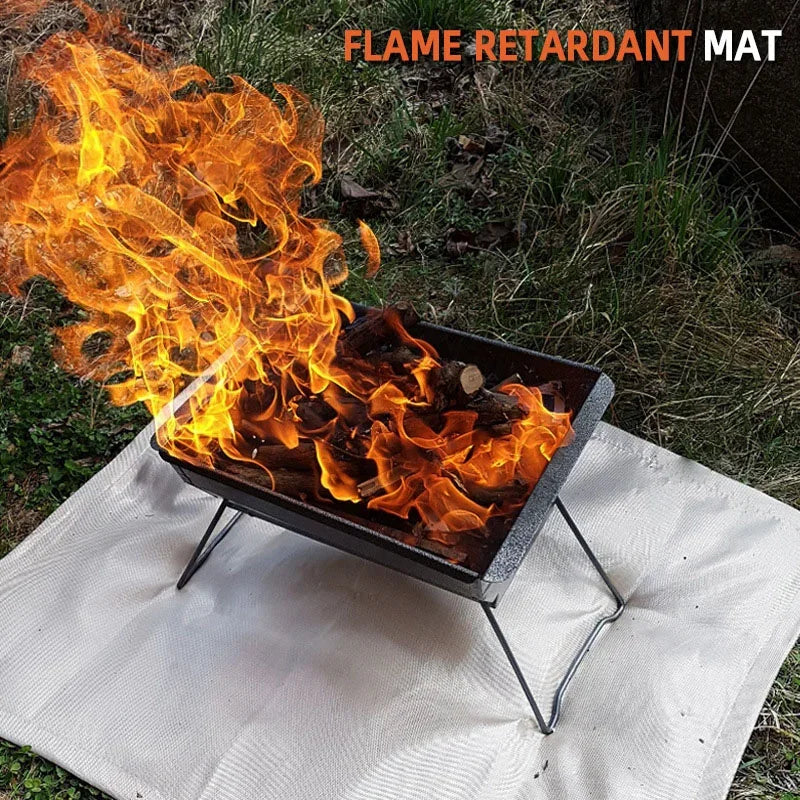 Alfombra de protección contra incendios para barbacoa, estera para acampar, Picnic, barbacoa, planchado de alta temperatura, alfombra ignífuga para exteriores e interiores, 1 ud.