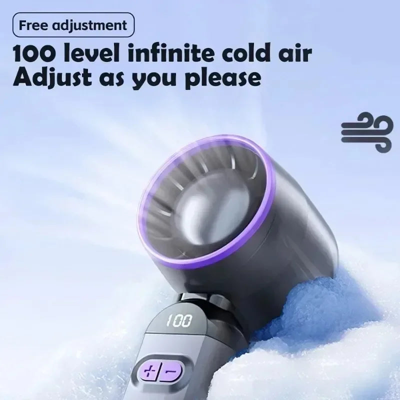 Ventilador de carga USB plegable, ventilador de viento fuerte para exteriores, ventilador portátil con pantalla Digital para viajes de acampada al aire libre