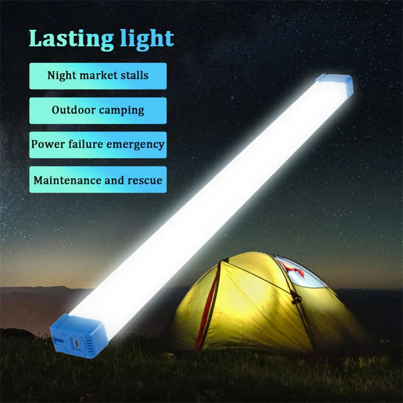 Lámpara LED recargable por USB, luces de emergencia portátiles, tubo LED, linternas para exteriores, linterna de luz magnética, lámpara de Camping de 17cm y 32cm