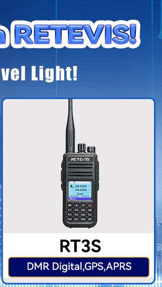 Retevis RT3S DMR walkie talkies de largo alcance radio portátil recargable radio a pilas camping walkie talkie emisora radioaficionado radio emergencia supervivencia profesionales walkie-talkies Cifrado AES256 GPS APRS