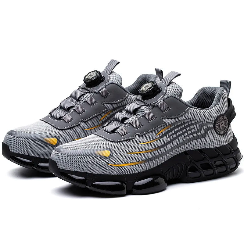 Zapatos de seguridad protectores con punta de acero indestructibles, zapatos de trabajo antideslizantes y resistentes a la abrasión, zapatillas cómodas y resistentes para hombres 