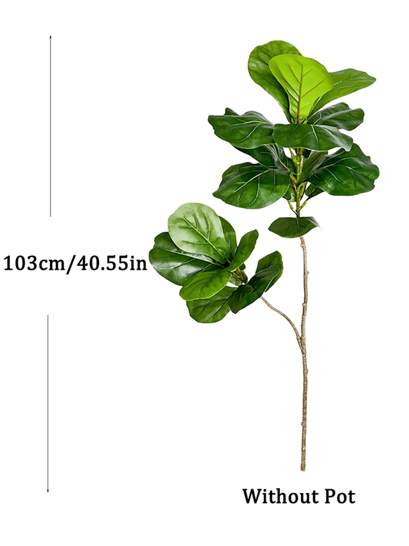 ÃÂrbol Ficus Artificial grande de 70-135cm, rama de plantas de goma falsas, hojas de violÃÂn de plástico para decoración interior y exterior del jardÃÂn del hogar