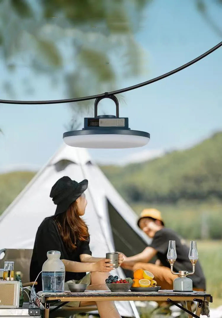 Luz LED recargable para acampar con absorción magnética, Banco de energía de doble uso, lámpara colgante, iluminación de emergencia