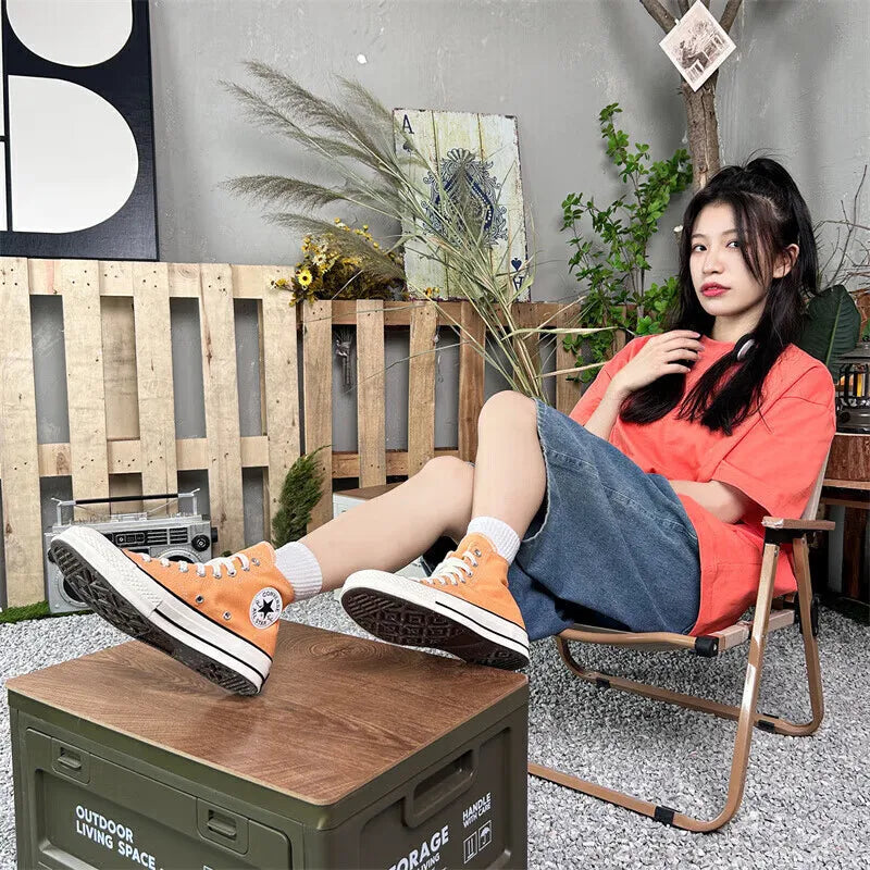 Converse zapatos para hombres y mujeres 2024 invierno nueva tendencia zapatos de tabla alta moda deportes zapatos casuales A05583